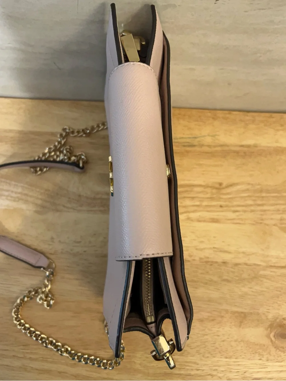 Michael Kors Mott Leather Convertible Pink Crossbody Shoulder Bag